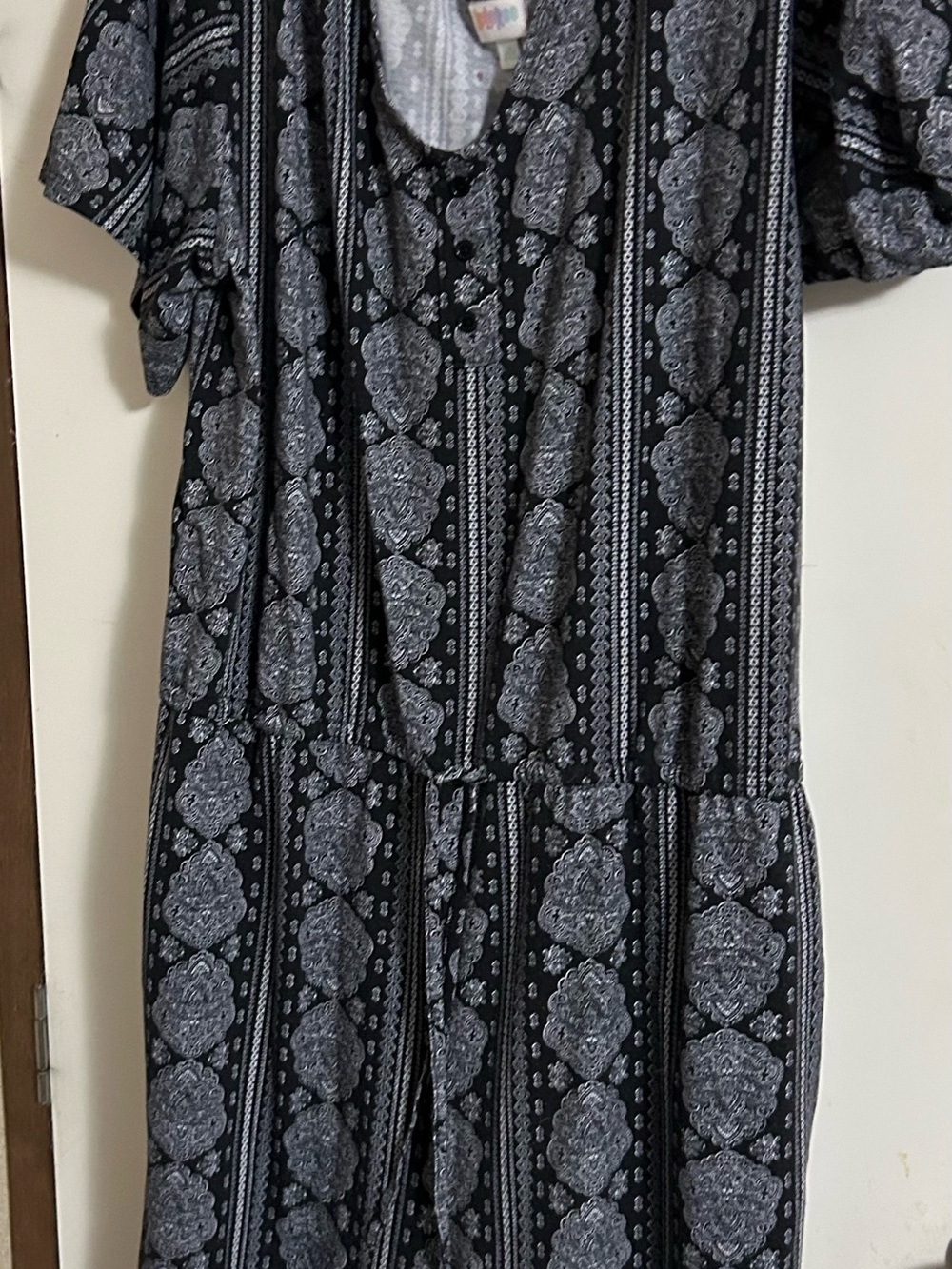 LuLaRoe Black & White Medallion Print Jumpsuit Romper